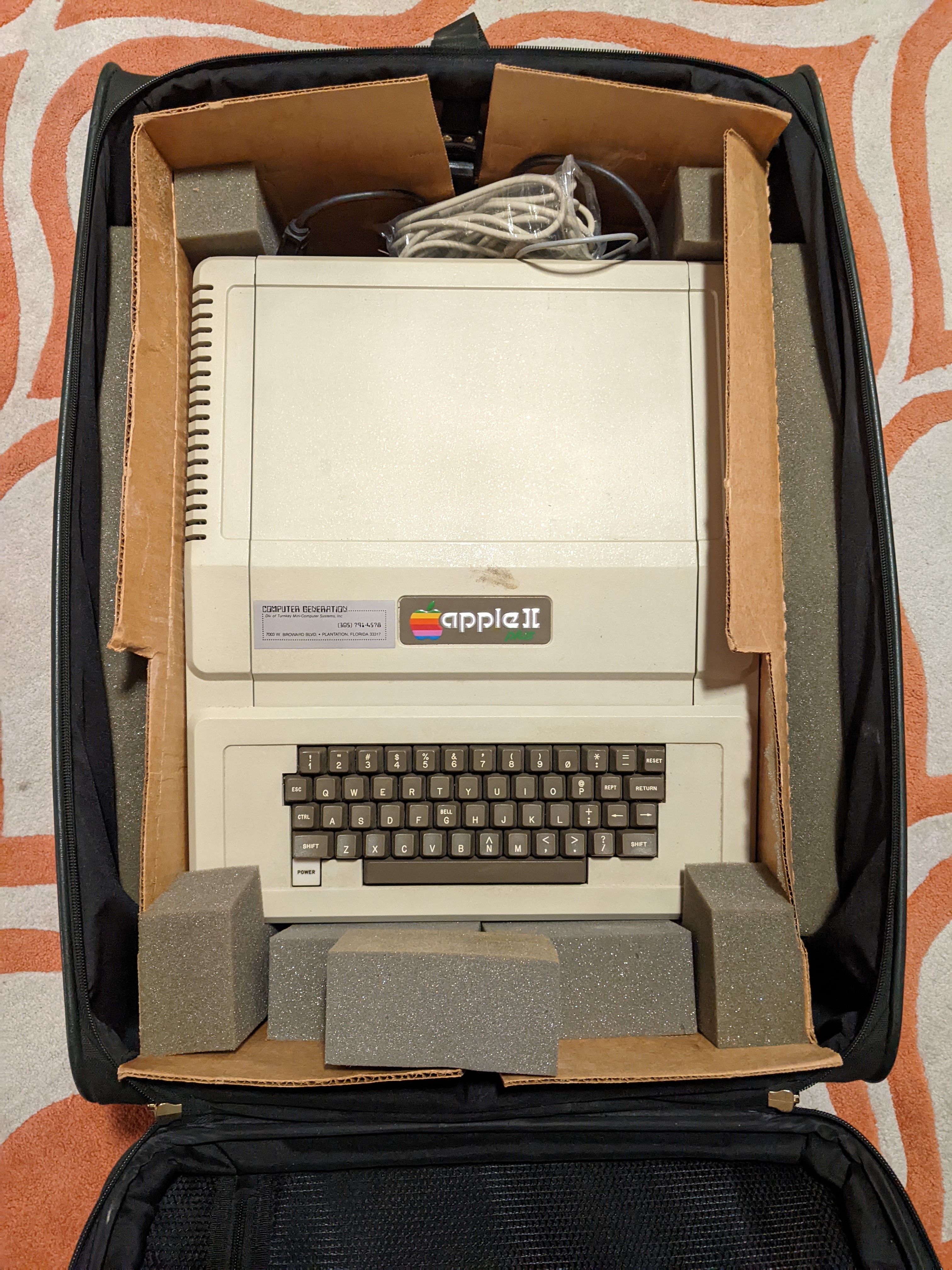 Apple ][+ computer in the suitcase