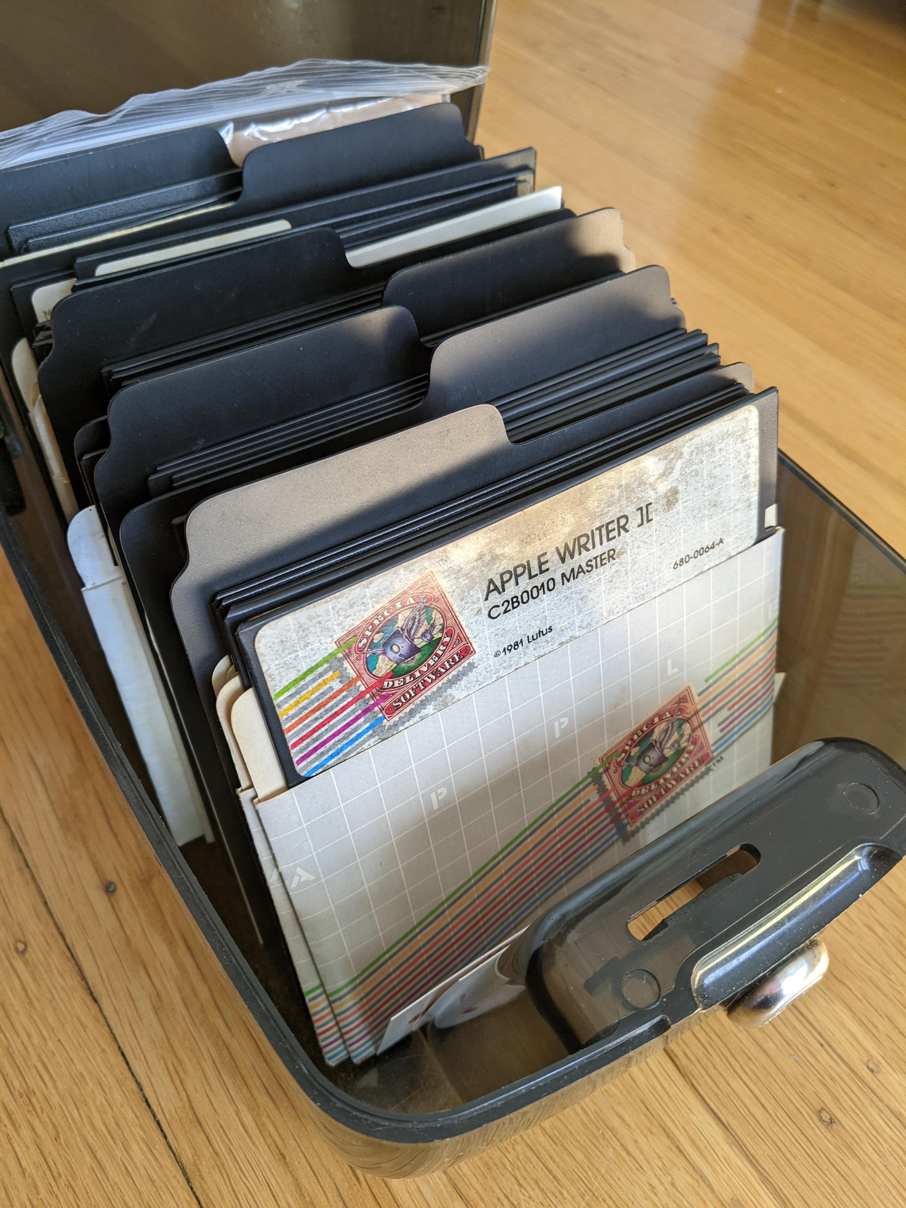 A very old box of 5.25" floppy disks