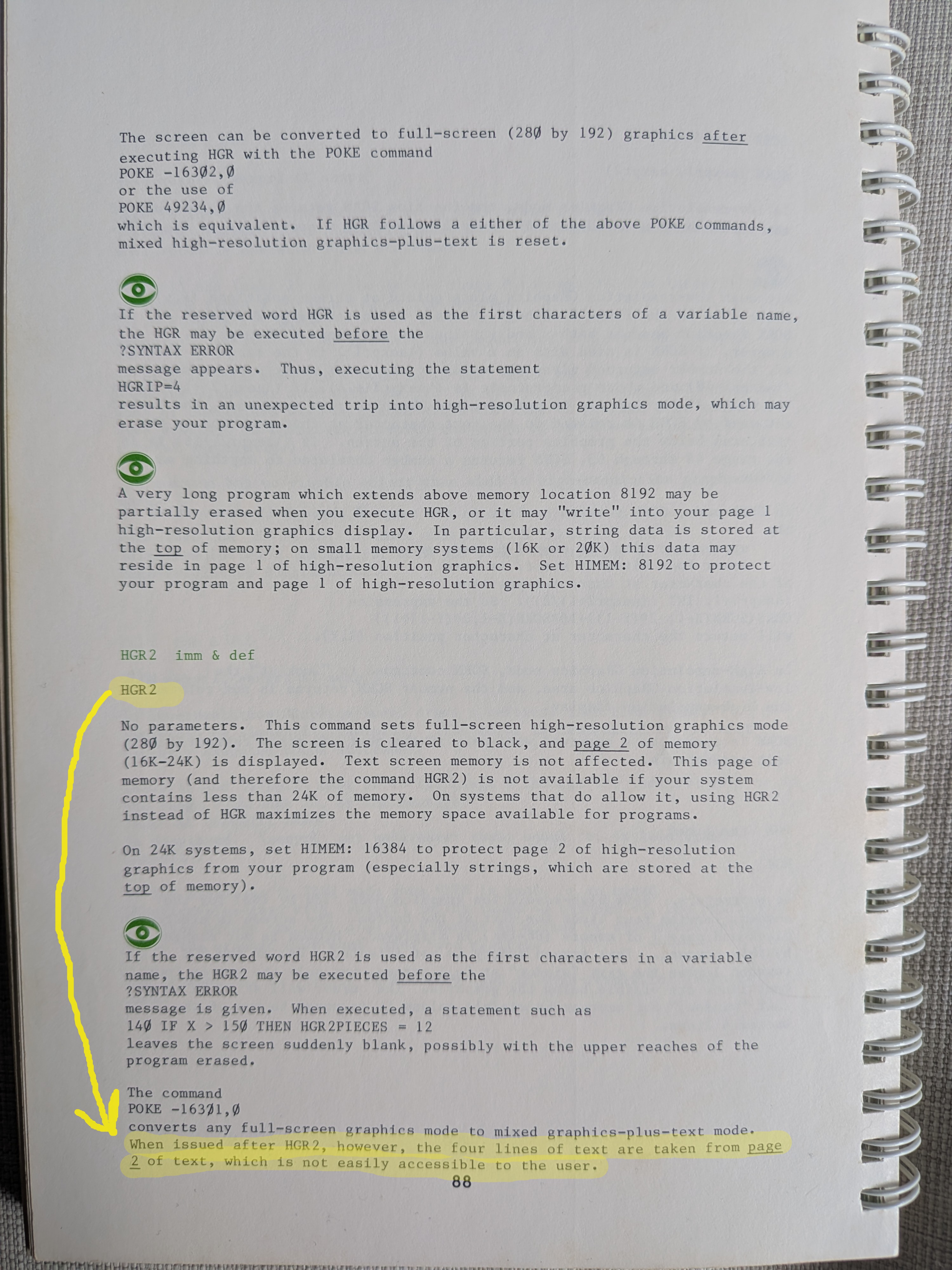 HGR2 in Applesoft BASIC Programming Reference Manual HGR2 in Applesoft BASIC Programming Reference Manual