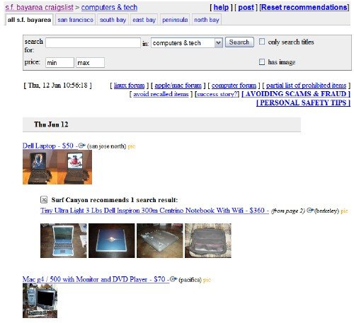 Craigslist Recommendation and Image Previews